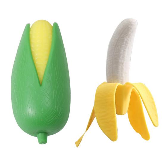 Simulation Peeled Banana Squeeze Toy Stretchy Slow Rebound Corn Fidget Toy Portable Simulated Fruit Vegetable Sensory Toy