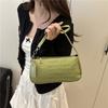 Niche Design Versatile Crocodile Pattern Baguette Bag Retro Armpit Bag New Portable Shoulder Bag