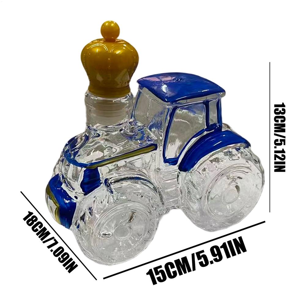 Decanters for Alcohol Empty Funny Tractor Glass Liquor Bottle Whiskey Decanter for Wine Tequila Brandy Vodka Home Decor Bar синий