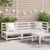 VidaXL 3-Seater Garden Sofa, Seat with Backrest, Outdoor Terrace Patio Balcony Backyard Furniture, White Wood 837950