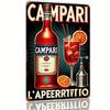 AperitivoRegaloNostalgia Retro Campari Cartello Metallico - Decorazione Bar Vintage - per Cucine e Regali - Audace Design della Bottiglia