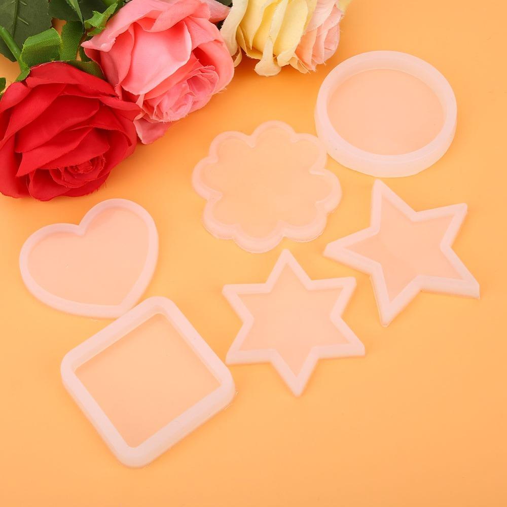 6PCS Square Silicone Mold Circle Resin Casting Mold Molding & Casting Chocolate Mould Resin Art