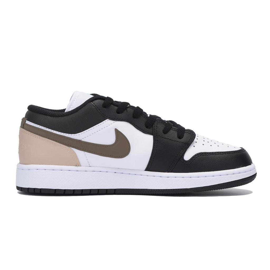 Jordan Air Jordan 1 Slip Resistant Abrasion Resistant Cushioning Low top Vintage Basketball Shoes Men's Black Brown 553558-131(Team85-)