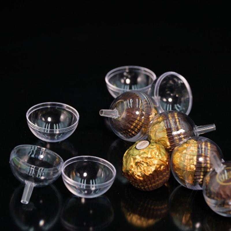 30/50pcs Clear Sphere Candy Box Holder, Floral Insert for Luxury Chocolate Truffles, Wedding Favor & Bakery Display Case