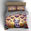 Cat, Hearts, Flowers Bedding Duvet Cover Sets Duvet Covers Pillowcases Gifts (1 * Duvet Cover 2 * Pillowcases, Without Duvet Insert)