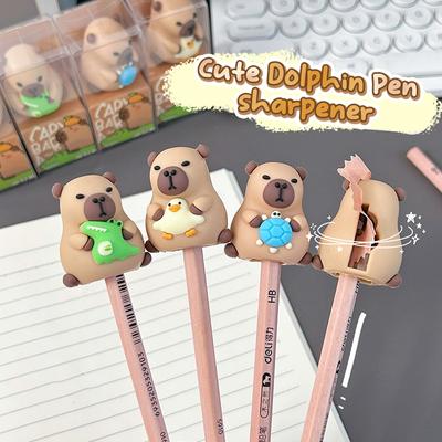 Creative Capybara Pencil Sharpener Cartoon Cute Portable Mini Pencil Sharpener Students Stationery School Supplies Gifts