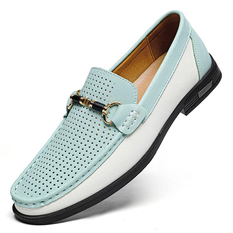 Fashion Lightweight Men Comfy Loafers Genuine Leather Mens Casual Shoes Handmade Slip On Walking Shoe Breathable Driving Flats Moccasins