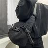 Women'S Mesh Multi-Buckle Oblique Span Bag Trendy Simple Lightweight Versatile Shoulder Bag