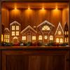 DIY Foldable Christmas Gingerbread House Cardboard Kit with LED Light Make A Gingerbread House Craft Kit for Home Kitchen Cabinet