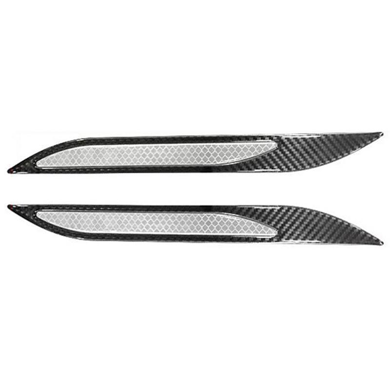2Pcs Car Sticker Bumper Protector Reflective Strips Auto Motorcycle Anti-Scratch Warning Stickers Carbon Fiber Red Blue White