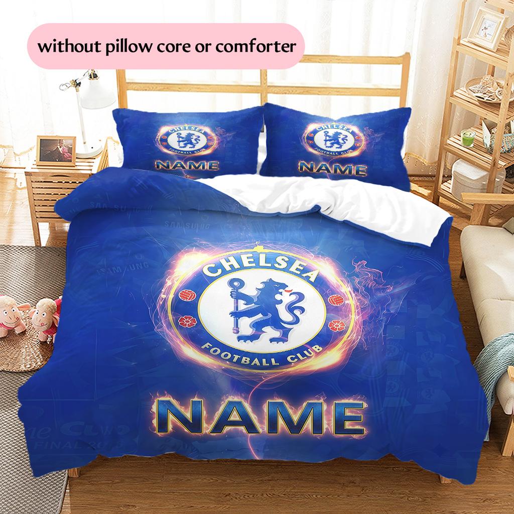 Custom Name CFC Pattern Bedding Quilt Set Home Decoration Gift (1 * Duvet Cover + 2 * Pillowcase Without Core)
