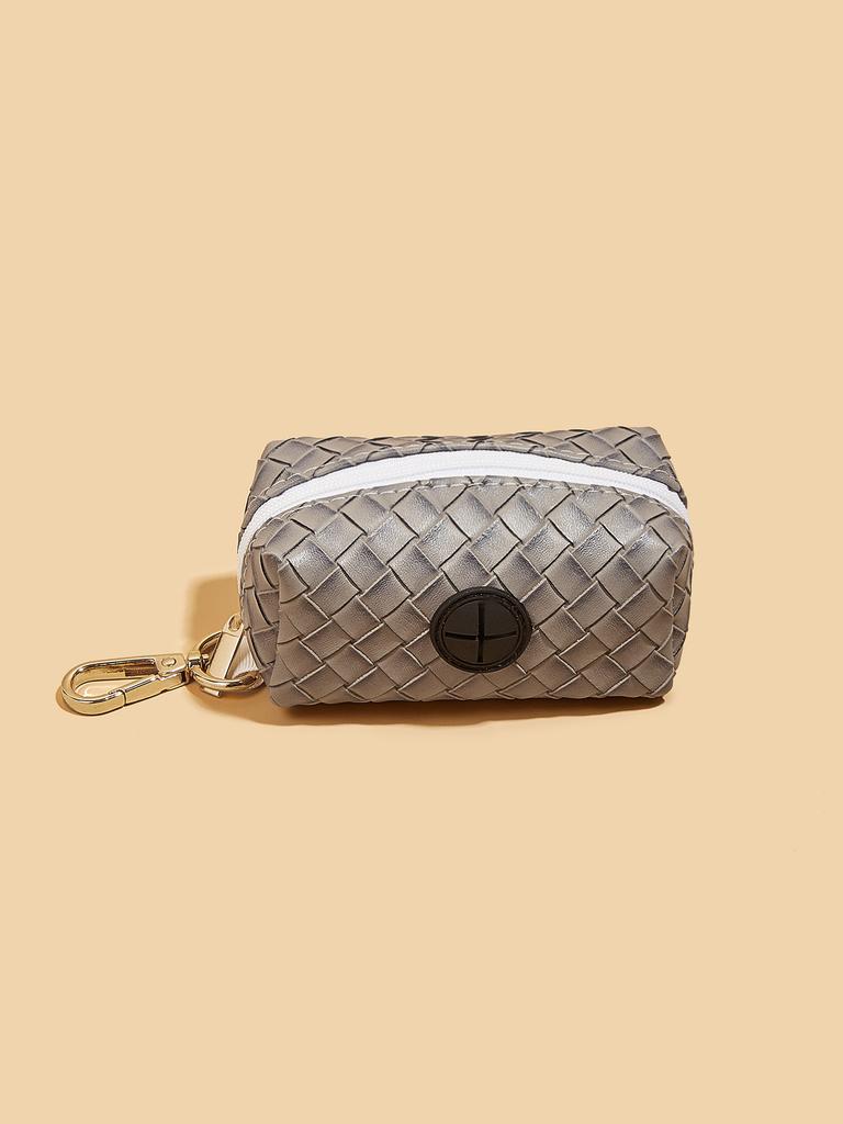 Premium Dog Poop Bag Holder for Leash,PU Leather Bag Dog Poop Bag Dispenser Pink Doggie Waste Bag Holder Puppy Poop Bag Carrier