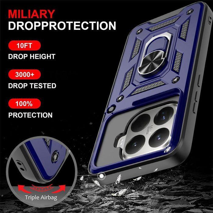 Hard Case - E.F.CONNECTION - for Xiaomi 15T - Shockproof with Back Ring Reinforced Edge - Navy Blue