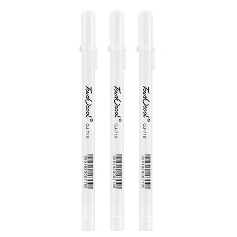 

3Pcs white gel pen fine tip pen gel ink pen, used for black paper painting, sketching, illustration, making cards білий