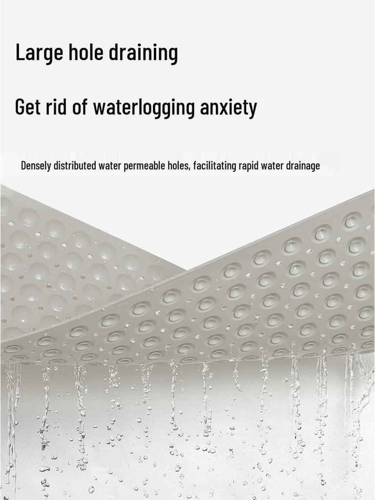 TPE Rutschfeste Duschmatte für Schwangere - Sicherheits-Saugfuß-Badematte mit Abfluss und Massage-Fußpolster