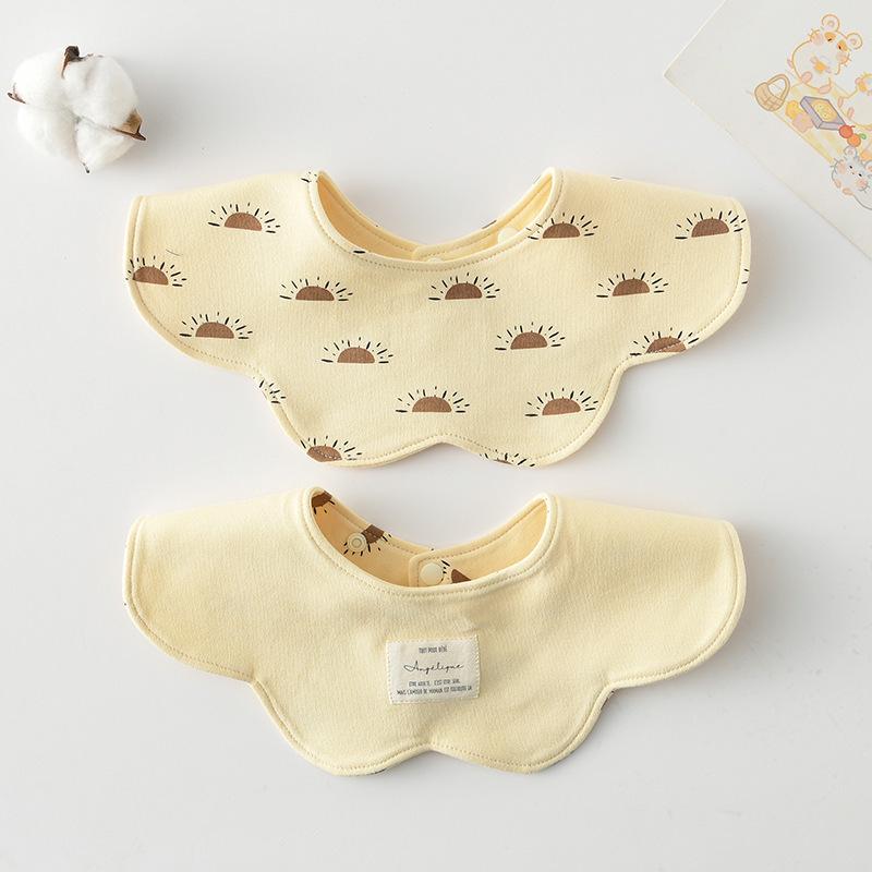 Korean Style A-Type Pure Cotton Double-Sided Baby Bib for 0-2 Years