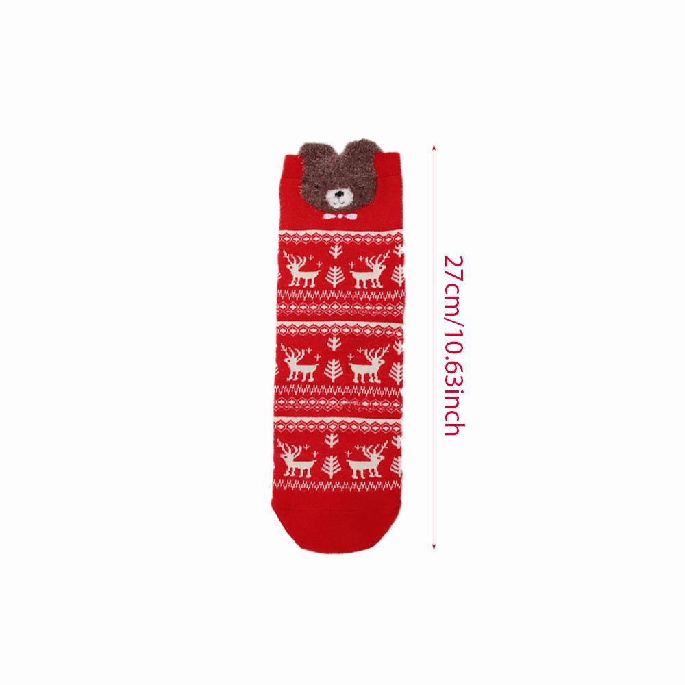 Runtowo 4 Pairs Cartoon Christmas Socks , Santa Claus Gifts ,Elk Christmas Stocking ,Xmas Happy New Year Party Decor