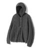 TRILLION Washable Aran Cable Hooded Zip-Up Knit (Charcoal)