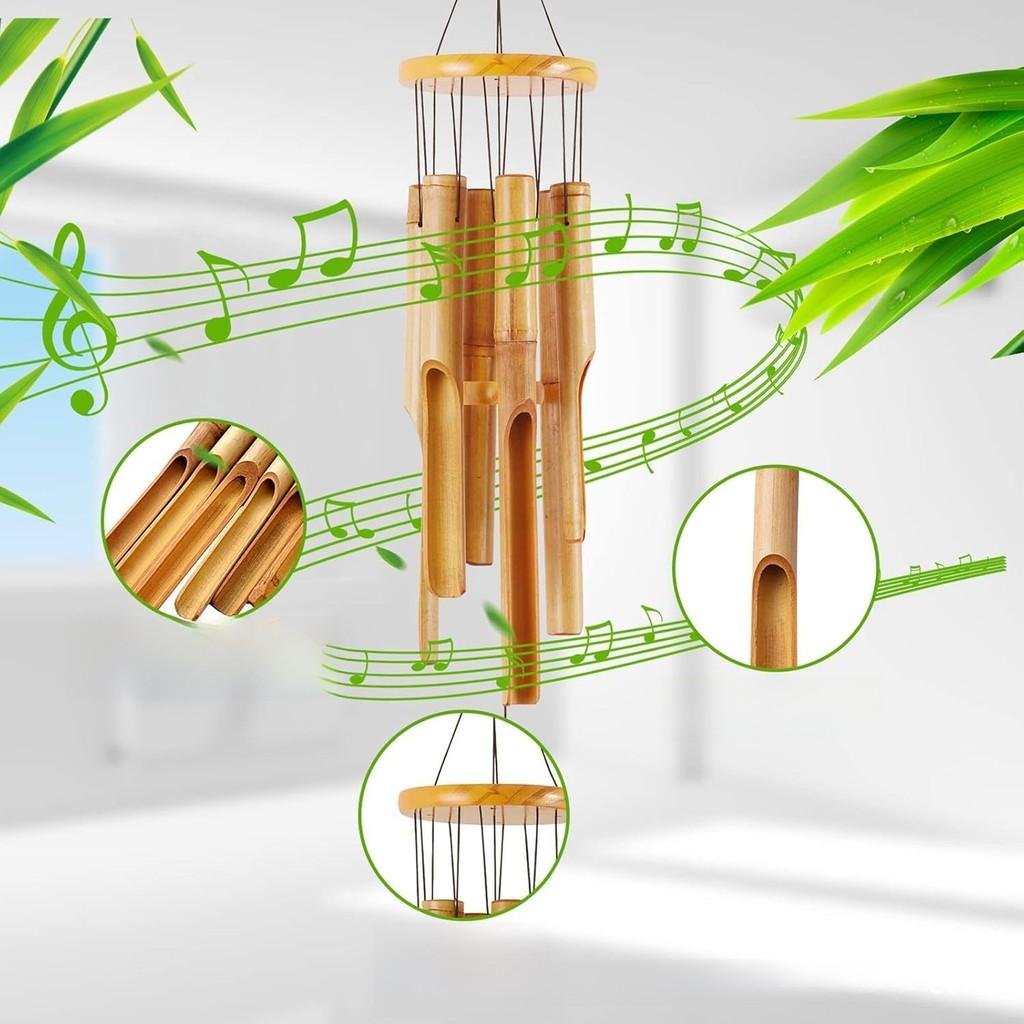 Outdoor Bamboo Wind Chime With Handcrafted Design For Garden Decor