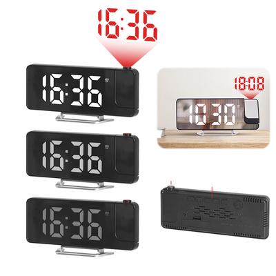 Projection Alarm Clock Mains and Battery Operated Projection Digital Alarm Clock Brightness Adjustable Large Display for Bedroom