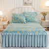 Winter Soft Smooth Velvet Thicken Bedspread High Grade King Queen Size Coral Fleece Quilted Bed Skirt Not Including Pillowcase