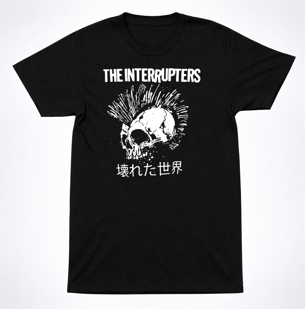 The Interrupters Ska Punk T Shirt Black Skull Japanese Graphic Unisex Tee S разноцветный