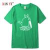Mens Tshirt High Quality 100 Cotton Knife Cat Print Men T Shirt Casual Loose Men Tshirt Oneck Tshirt Men Tees Tops