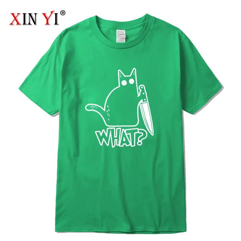 Mens Tshirt High Quality 100 Cotton Knife Cat Print Men T Shirt Casual Loose Men Tshirt Oneck Tshirt Men Tees Tops