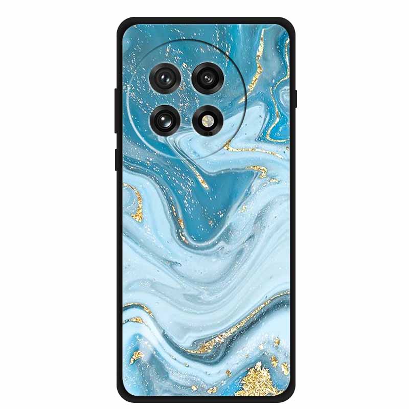 Marble Soft Case For Oneplus 13R Fashion Black Edge Capa Silicone Back Cover Shockproof Phone Case for Oneplus ACE 5 ACE5 Pro