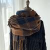 Autumn Winter Women Knitted Scarf Headscarf Lady Men Casual Preppy Plaid Tassel Scarve Mujer Male Foulard Wrap Shawl New Korean
