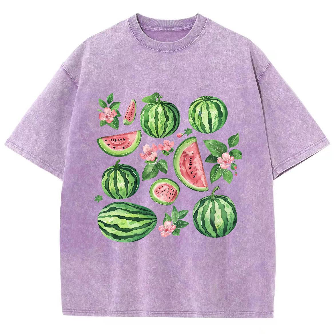 

Винтажная футболка с графическим принтом фруктов и арбуза, готические женские футболки, стираные мужские топы с короткими рукавами, с круглым вырезом, общая футболка 3XL