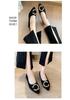 2025 Spring/Summer Women's Pointed Toe Flats - Korean Style Casual Slip-on with Round Buckle