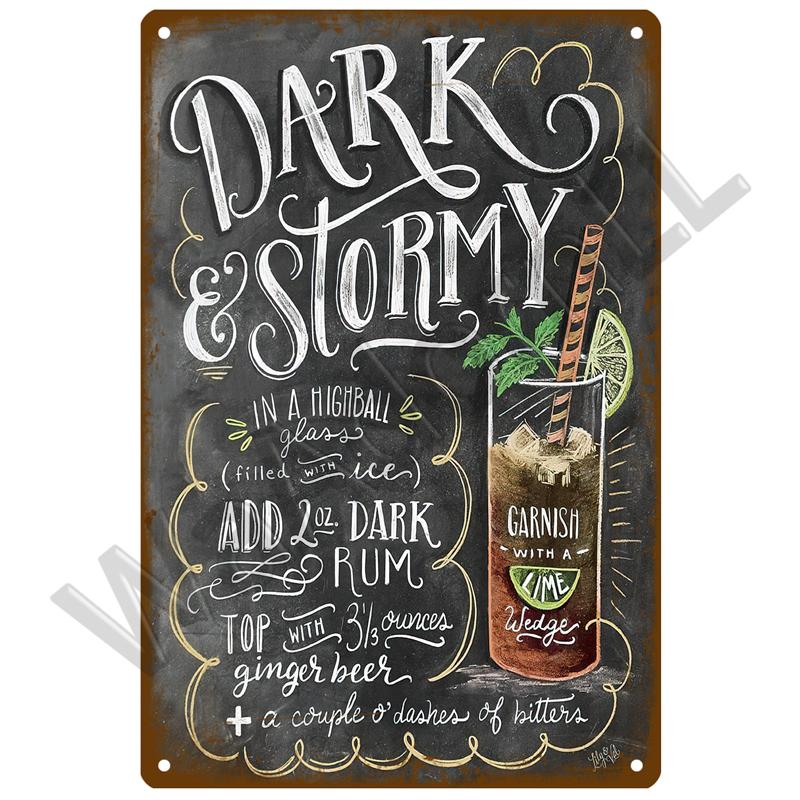 Plechová cedule Vintage plechová cedule Talíř na koktejl Dekorativní plakát Plaketa Retro Bar Kuchyň Dekorace domova Bar Pub Club Art Man Cave