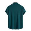 2025 Men's Solid Color Short Sleeve Lapel Shirt - European & American Casual