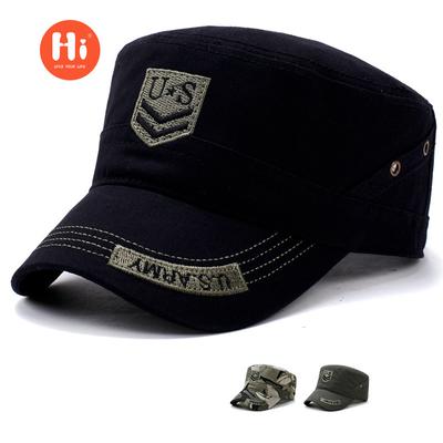 Hat, Korean Version of Trendy Autumn and Winter Men's Flat Hat, Embroidered Camouflage Military Hat In Stock