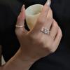 925 Silver Rings For Women Geometric Fine Jewelry Finger Adjustable Geometric Ball Ring For Party Birthday Gift