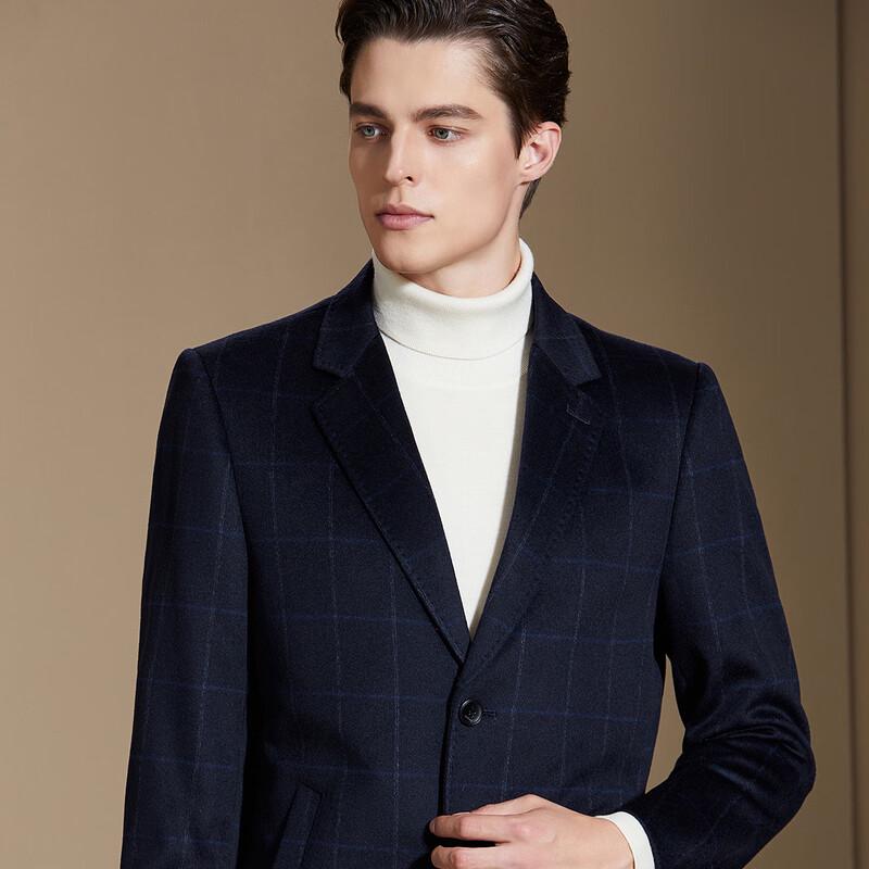 Antonio Men's Cashmere Wool Blend Plaid Overcoat