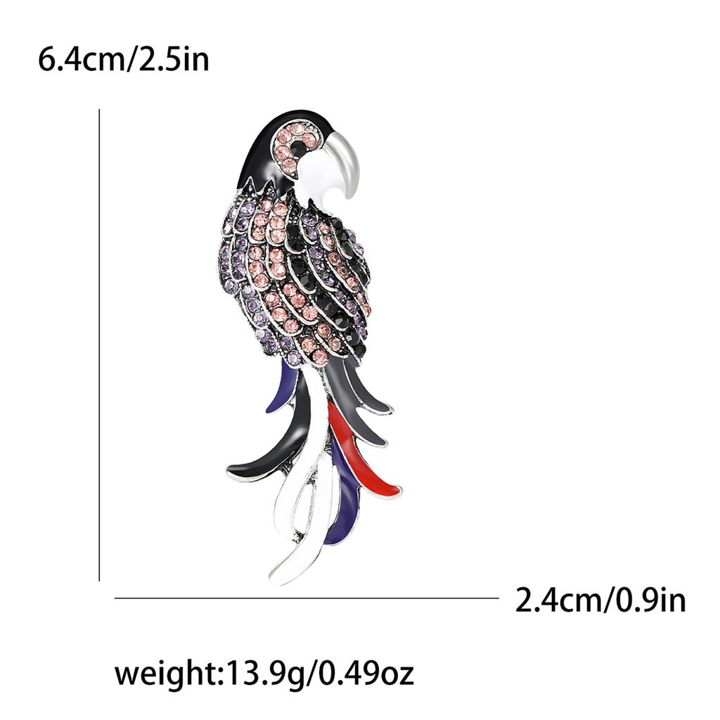 Popular Rhinestone Birds Brooches for Women Unisex Cute Enamel  Animal Pins Banquet Party Backpack Gifts Jewelry Accessories
