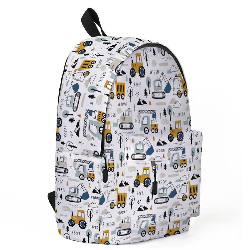 Colorful Car Pattern Airplane Bags for Boy and Girls Best Gifts Large Capacity 2D Flat Cartoon School Backpack for Children