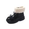 Children's Martin boots winter 2025 new two cotton baby girl leather boots soft sole non-slip girls short boots