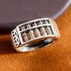 Vintage National Style Adjustable Abacus Ring for Wealth and Luck