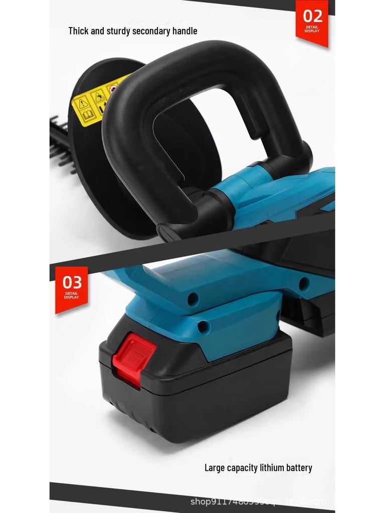 Rechargeable Electric Pruning Machine with Lithium Battery for Hedge Trimming and Lawn Mowing, Compatible with Makita Battery