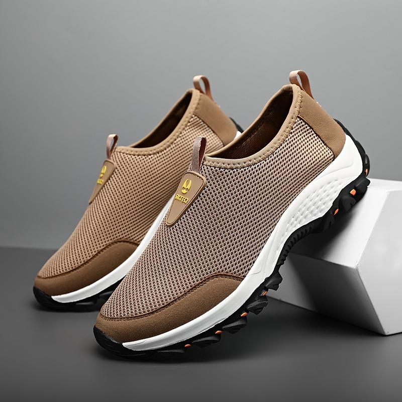 Fashion Gray Summer Mesh Men Shoes Lightweight Sneakers Men Fashion Casual Walking Shoes Breathable Mens Hiking Shoes 2025 Fashion Shoes