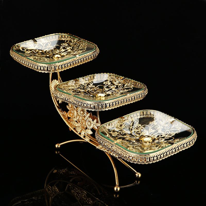 

Многоярусная фруктовница в европейском стиле: Элегантный декор для гостиной или кофейного столика, идеально подходит для закусок и свадеб.