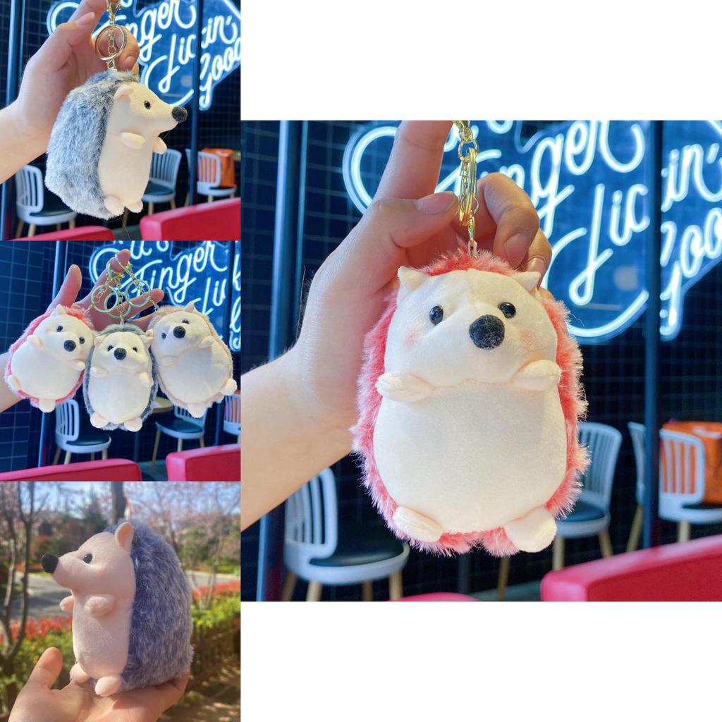 Plush Hedgehog Keychain With Pearl Chain For Bag And Gift For Kids