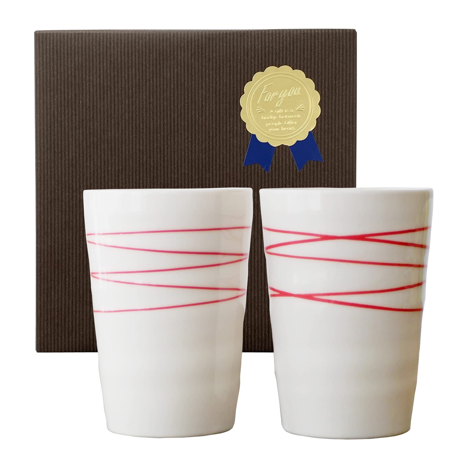 

Dolce Duo Pair of Tumblers and Beer Made in Respect for the Aged Day Gift Wooden Box Cups, 270ml, Japan, Ceramic, Set, [Gift Wrapped], DAM-224