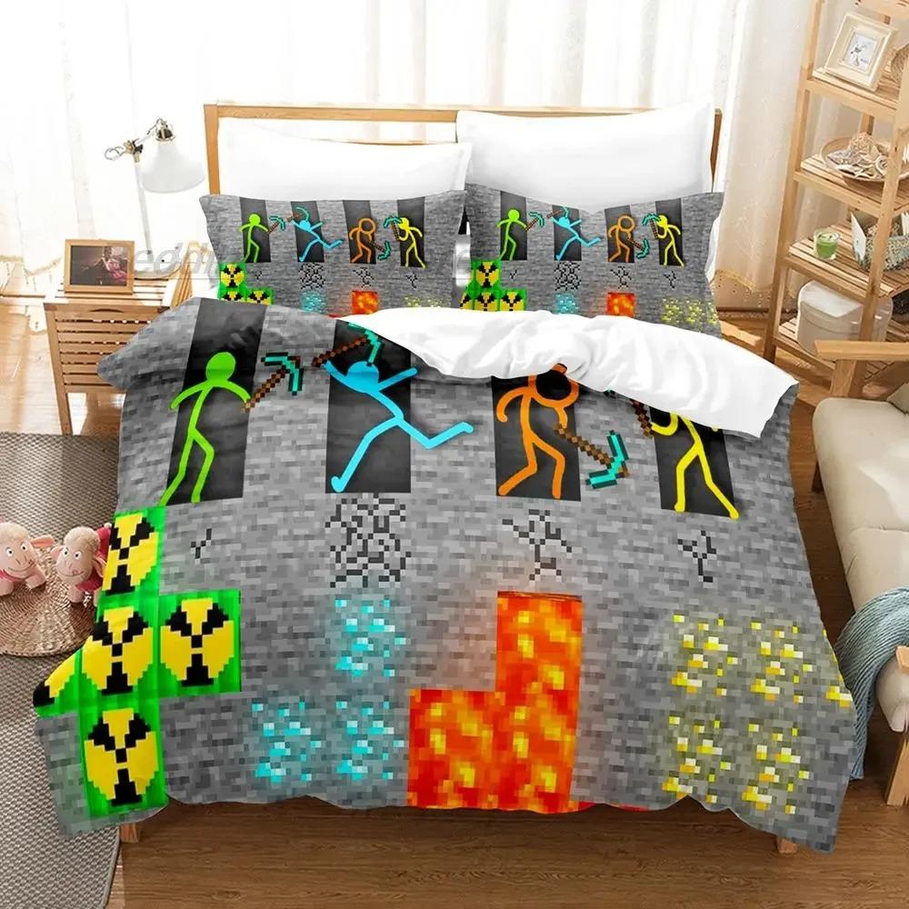 3D Druck Anime Alan Becker Bettwäsche Set Einzelbett Twin Full Queen King Size Bettset Erwachsene Kind Schlafzimmer Bettbezug Sets Heimtextilien