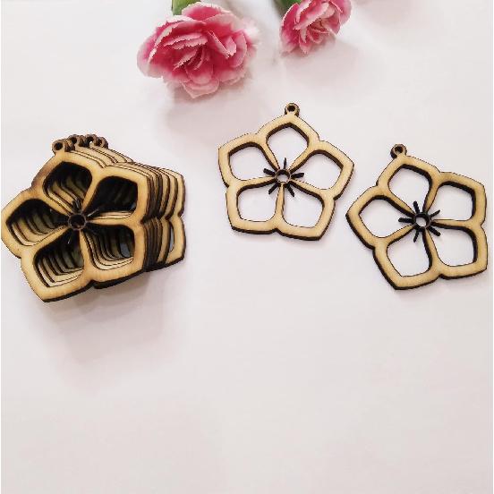 30PCS Hibiscus Flower Cutout Unfinished Wood Earring Blanks, Jewelry Making Crafts, DIY Project Wood, Dangle Earrings Jewelry Blanks (2'')