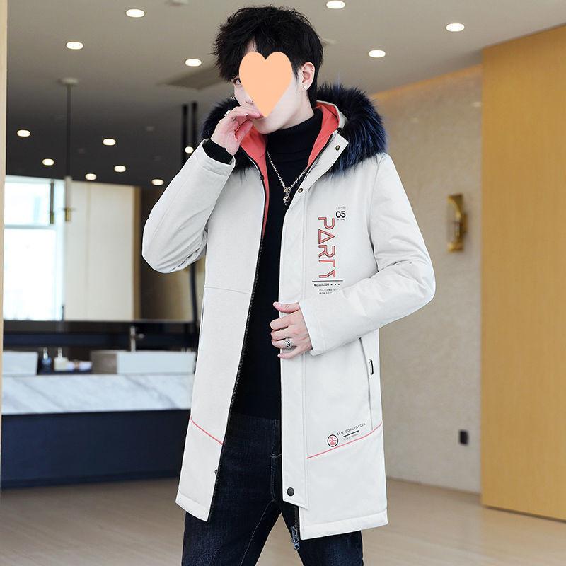 Herbst- und Winter-Neue Jacken, Vielseitige Jugend, Trendige Herren-Verdickte Jacken, Hübsche Studenten, Mittel- und Lange Samt-Baumwollmäntel für Herren