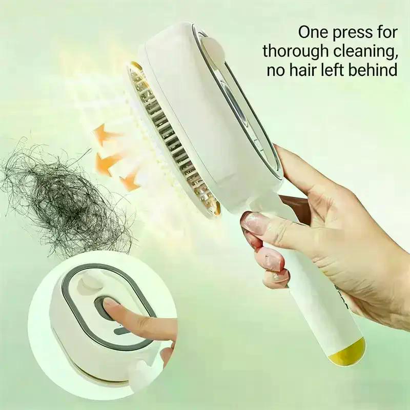 Spazzola per Capelli Elettrica a Spruzzo 2-in-1 Nebulizzante con Spruzzo d'Acqua Riduce l'effetto crespo Antistatica Ritrattile Vapore Massaggio Pettine